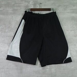 y2k foot locker basketball shorts baggy black white mens small